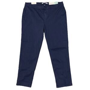 Lila Ryan Zuri Skinny Pants Womens 14 Petite Blue Stretch Ankle Work Pants